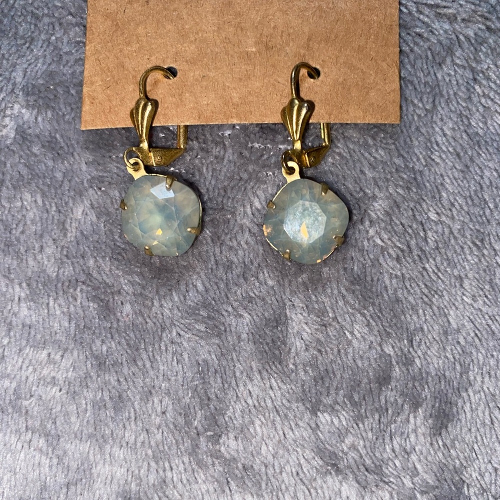 Catherine Popesco Gold and Blue Drop Earrings